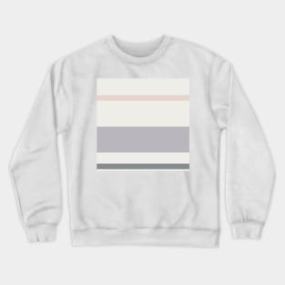 A prime stew of Very Light Pink, Grey, Silver and Light Grey stripes. Crewneck Sweatshirt